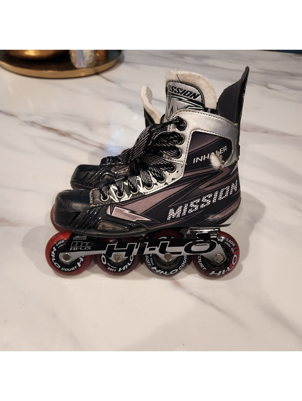 Mission Inhaler NLS5 Inline Roller Hockey Skates Size 3E Hi-Lo Wheels